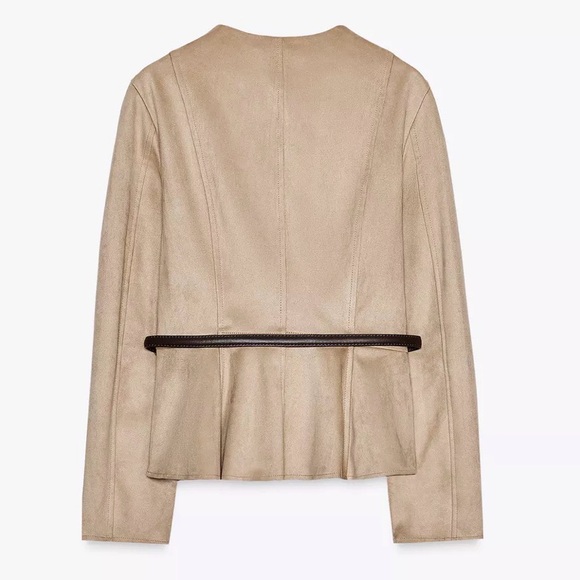 NWT - Zara Suede Belted Women's Jacket - Super Elegant! - Picture 4 of 6